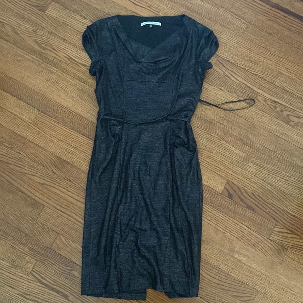 Diane Von Furstenberg Knee length metallic black dress